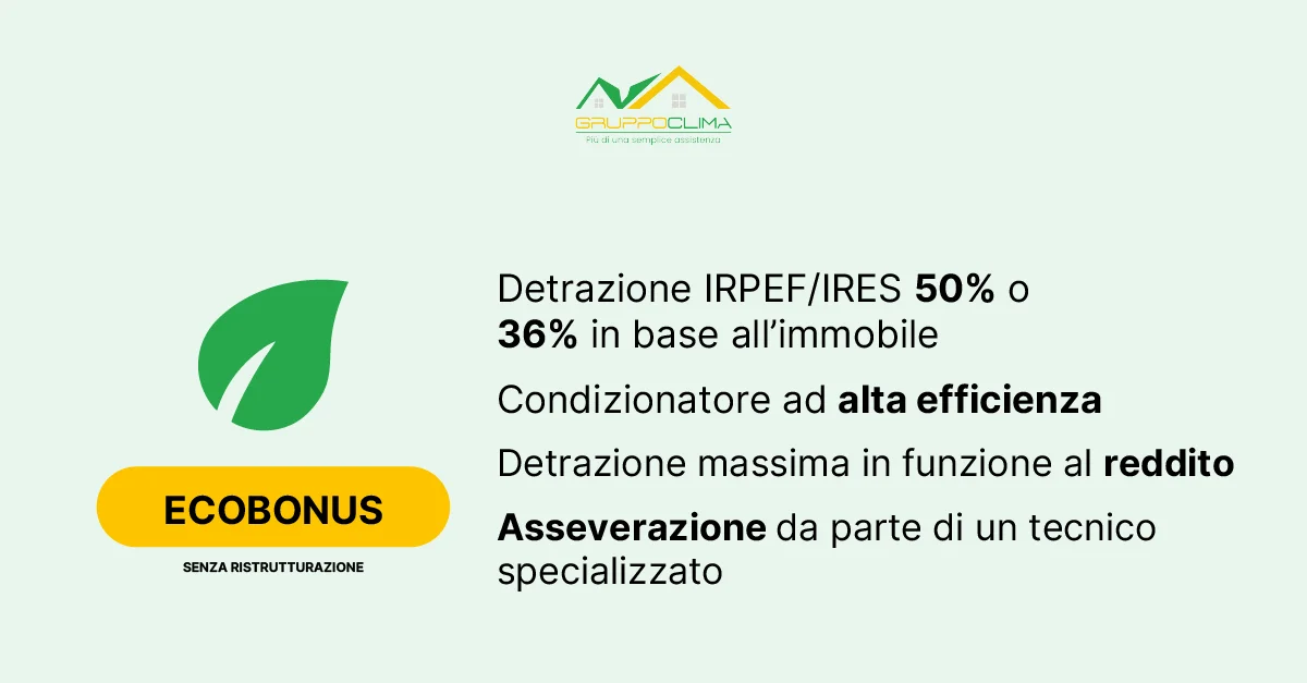 Ecobonus (senza ristrutturazione) - Gruppo Clima