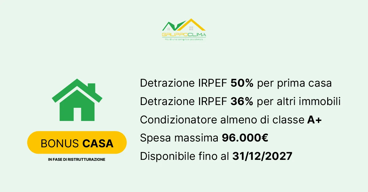 Bonus Casa (bonus ristrutturazioni) - Gruppo Clima